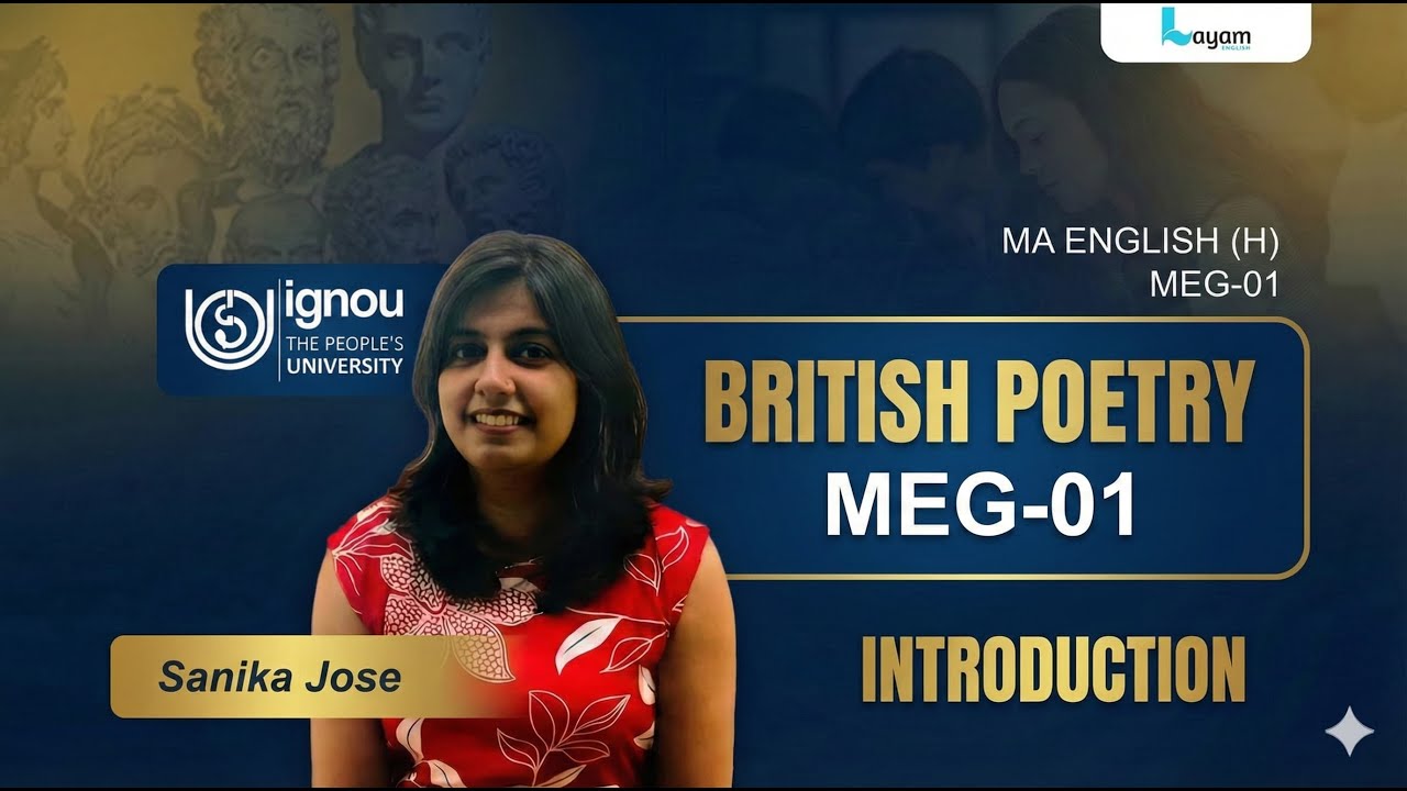 MEG-01I Британская поэзия I ВВЕДЕНИЕ I Малаялам I IGNOU I Магистратура по английскому языку I Мал...