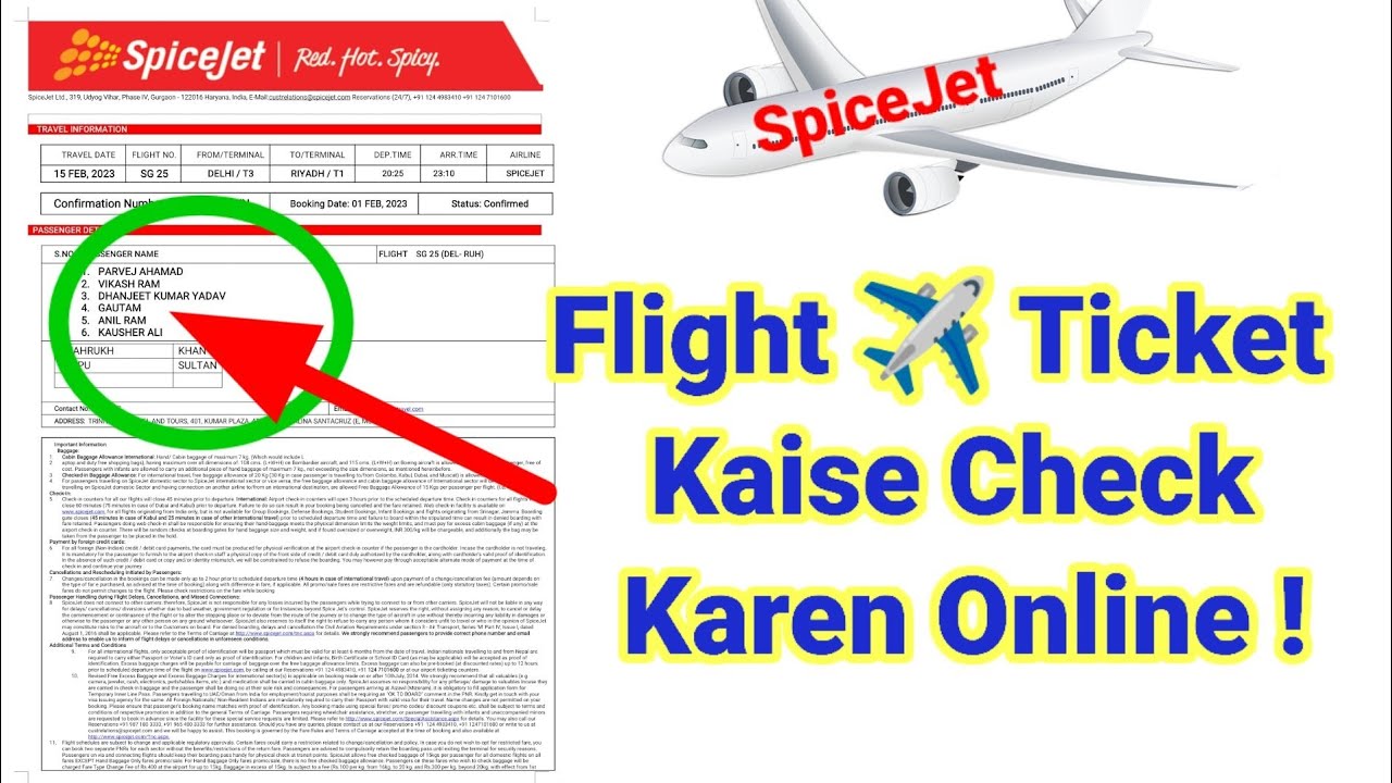 Spicejet Flight Ticket Status Kaise Check Karen । How To Check Flight Ticket Online। Spicejet।