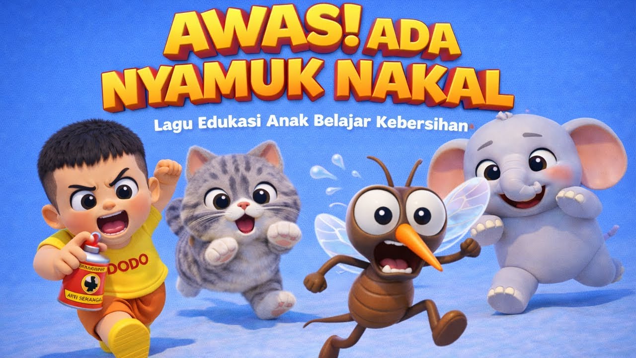 Nyamuk Nakal 🦟🎵| Lagu Anak - Si Nyamuk Nakal | Lagu Anak Belajar Hidup Bersih versi Animasi 3D lucu