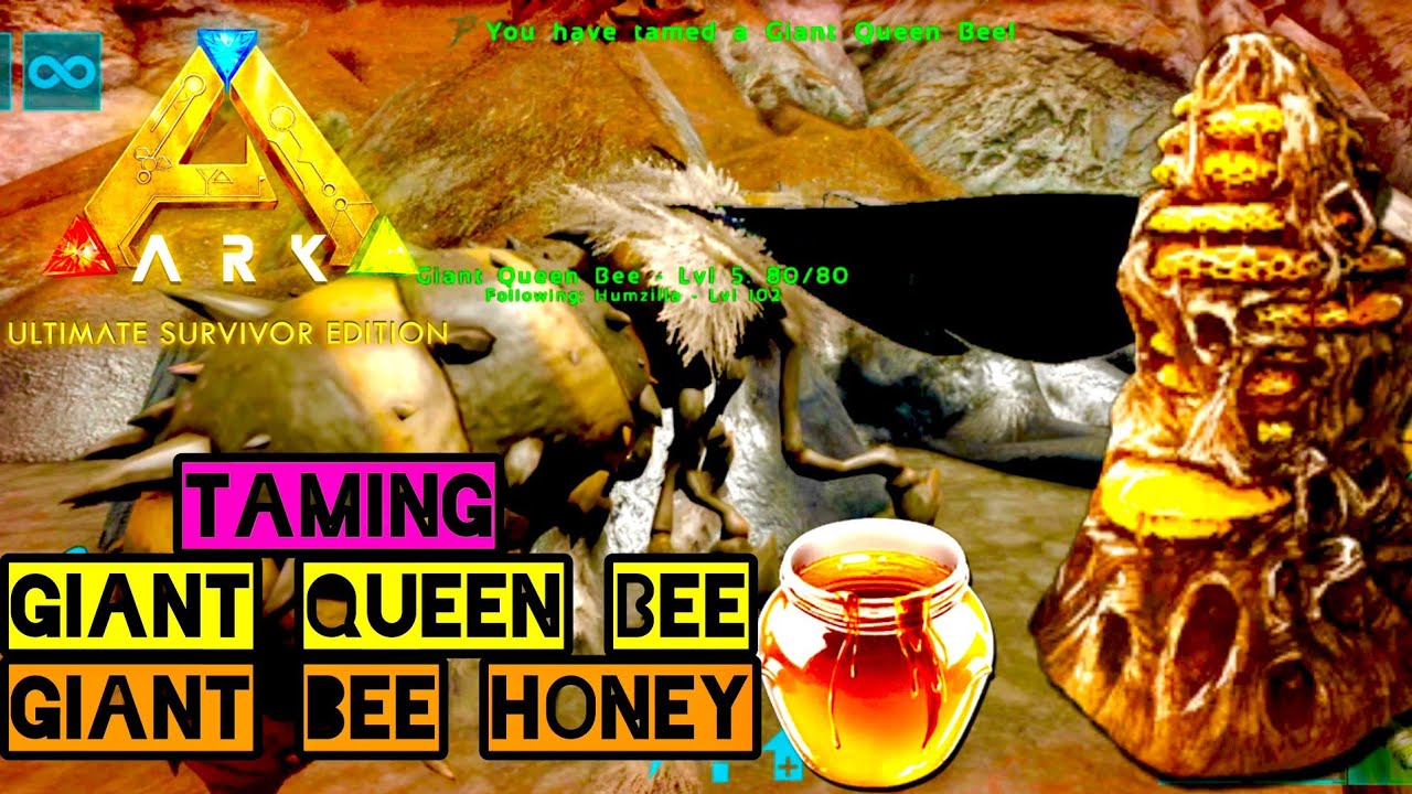 How to Tame Giant Bee Queen And Farm Giant Bee Honey Ark Mobile | Ark : Ultimate Mobile Edition