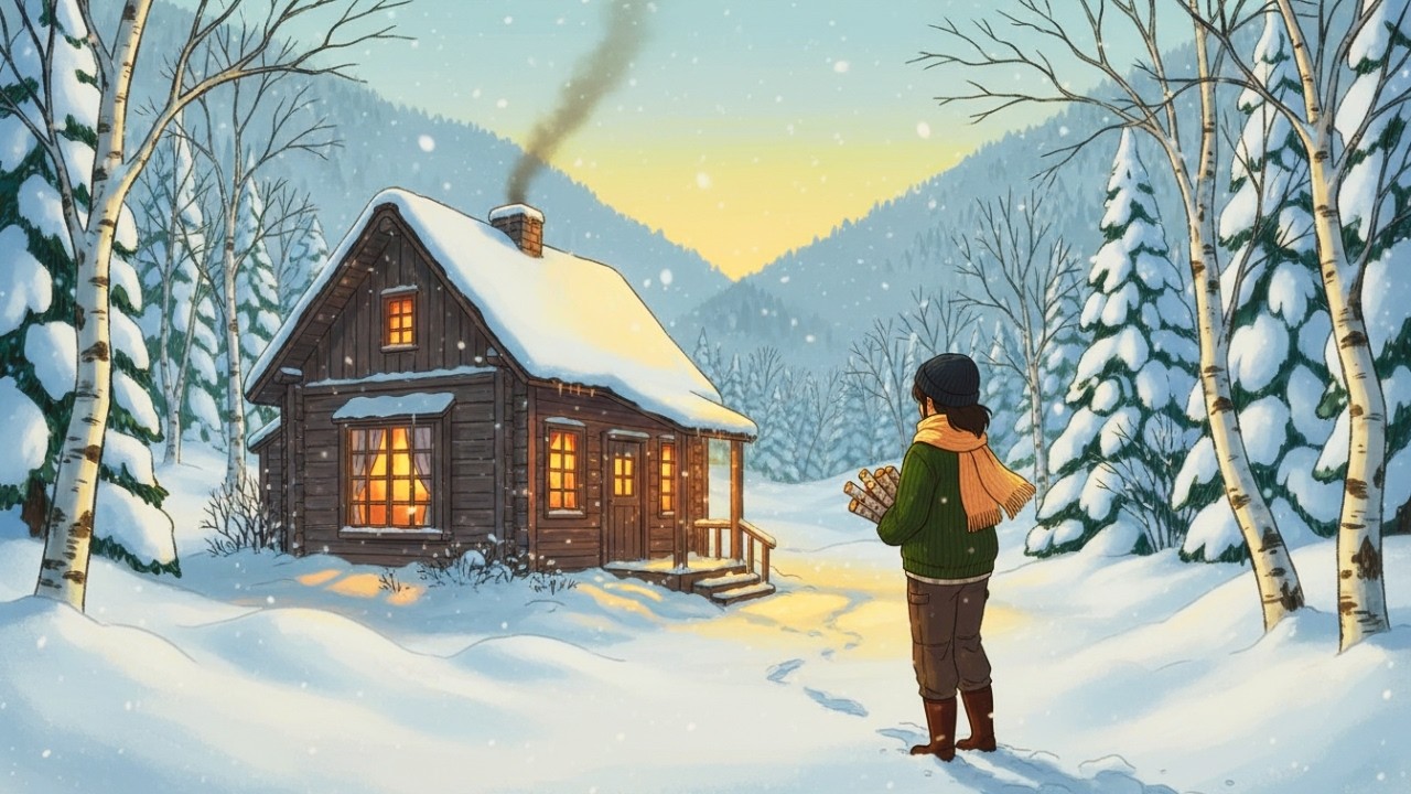 A Morning in the Snowy Village — Collecting Firewood and the Sound of a Simmering Pot ❄️| Moonroot