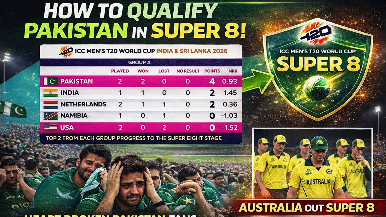 Pakistan Kya Super 8 Main ja Sakta hai? Australia kya out ho gia Super 8 main #super8 #australia 