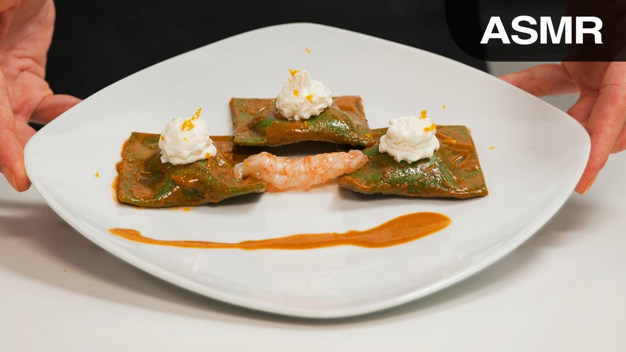 ASMR | RAVIOLI VERDI, SCAMPI e BISQUE [no talking #OTTIMO​​​​]