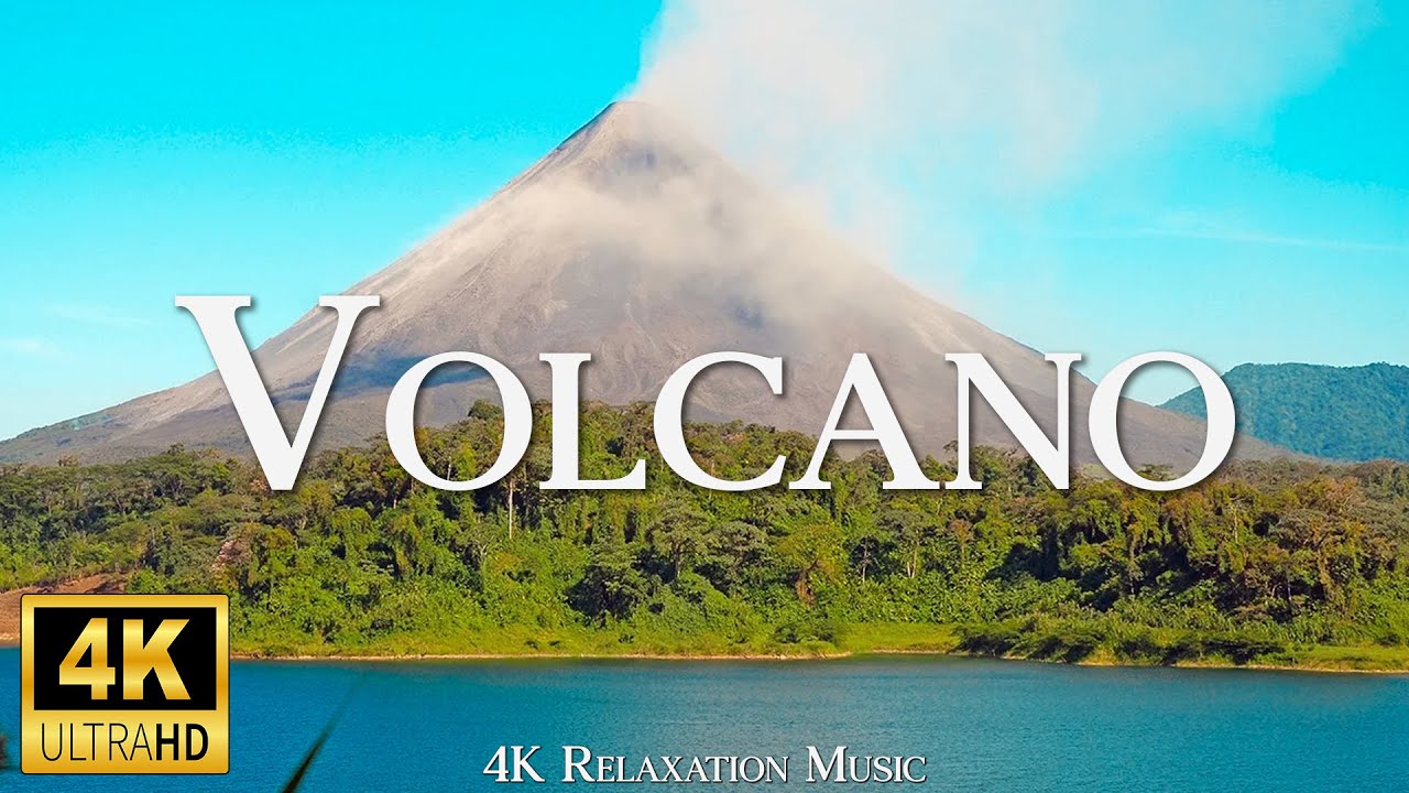 Volcano 4K Amazing Aerial Film Meditation - Relaxing Music Nature Video UltraHD