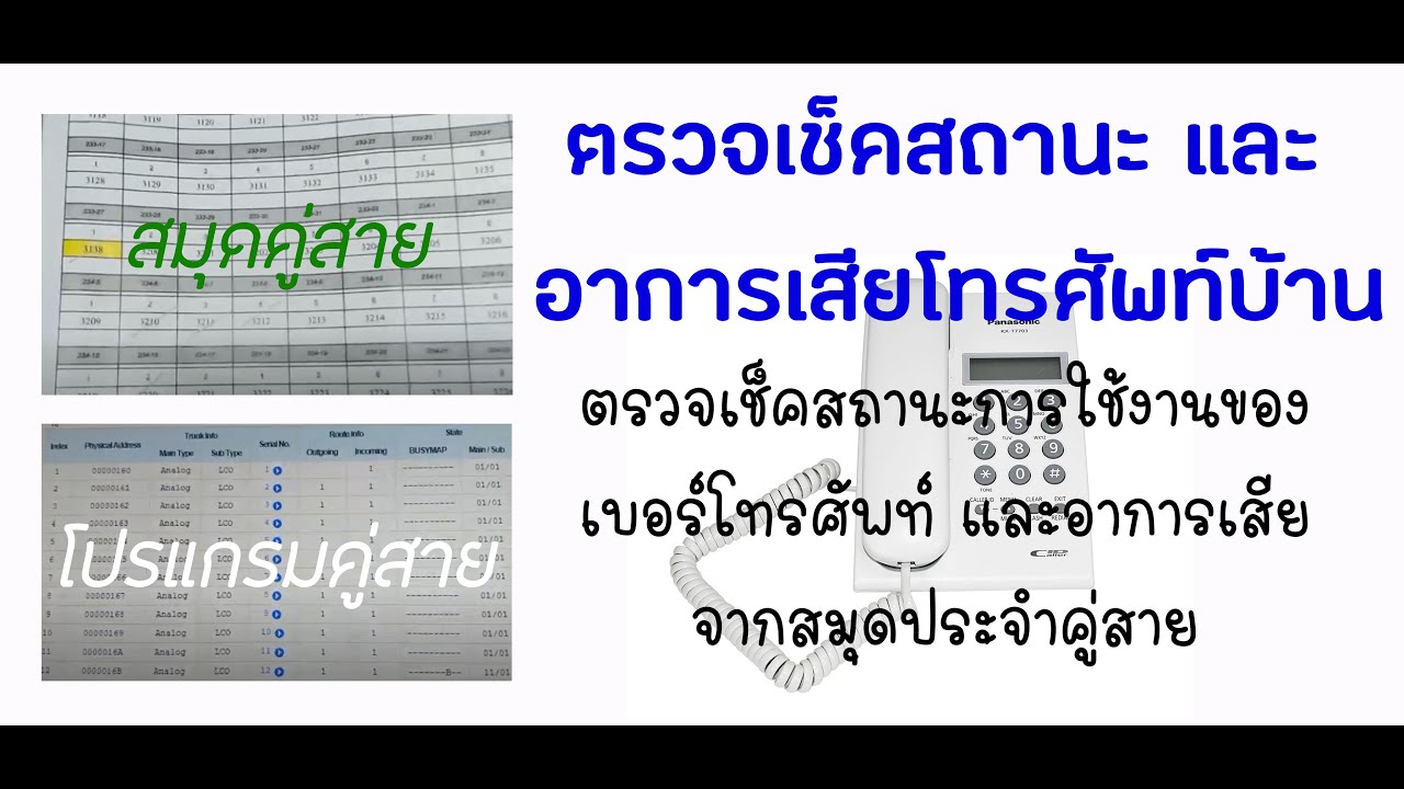 การตรวจเช็คอาการเสีย และ สถานะการใช้งานของเบอร์โทรศัพท์