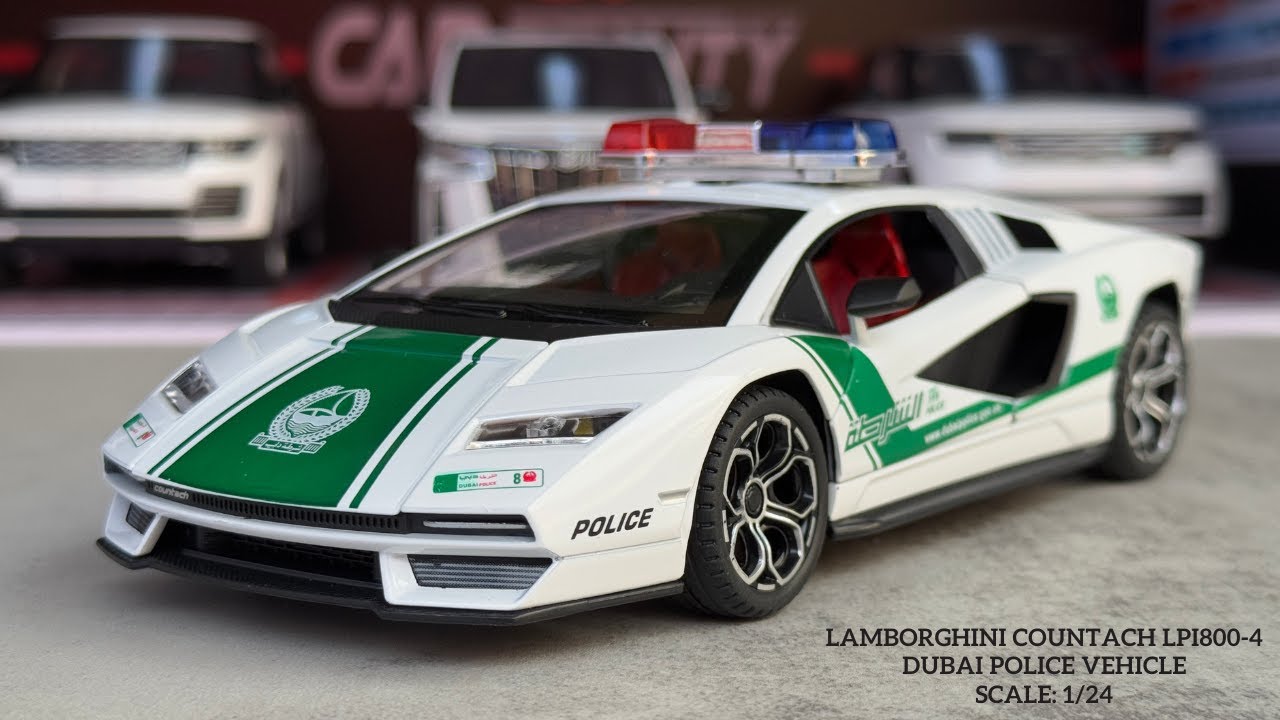 HD Miniature | Lamborghini Countach LPI800-4 Dubai Police Vehicle Scale Model