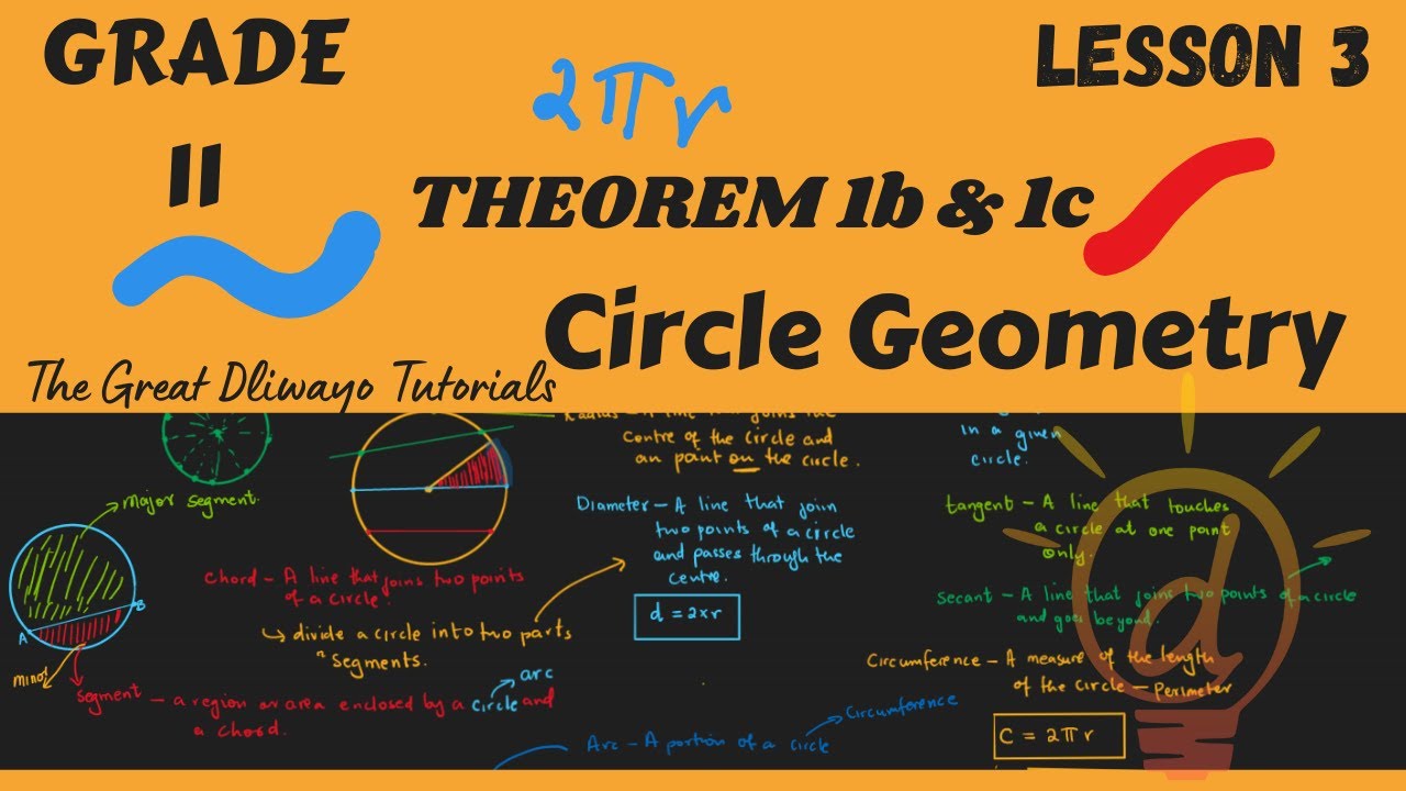 Grade 11 Euclidean Geometry Lesson 3 | Circle Geometry: Theorem 1b & 1c | TGDT