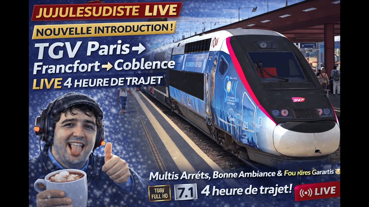 🔴 LIVE TGV 🚄 | Paris ➜ Francfort ➜ Coblence | 4h de Trajet | Ambiance & Fous Rires 🇫🇷
