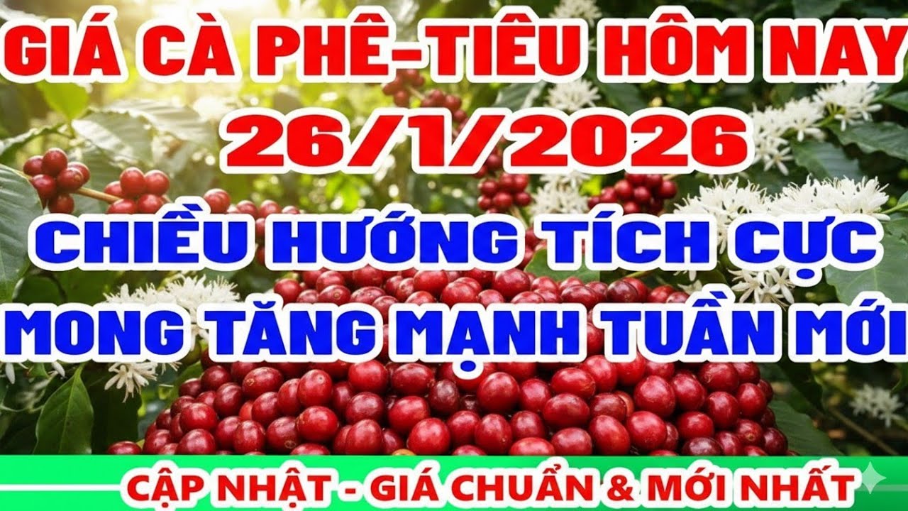 Giá cà phê hôm nay ngày 26/1/2026 | MONG TĂNG MẠNH TUẦN MỚI - NÔNG SẢN HÔM NAY