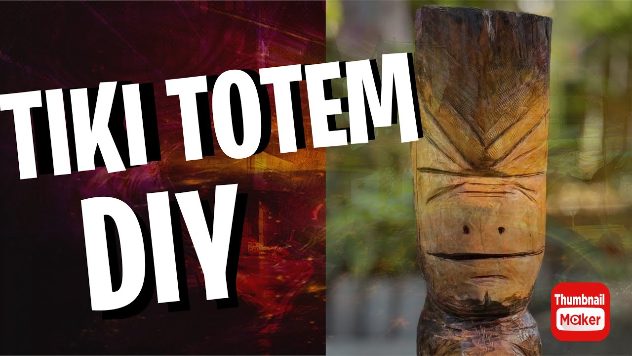 Carving a Log into Tiki Totem pole from a  log  
