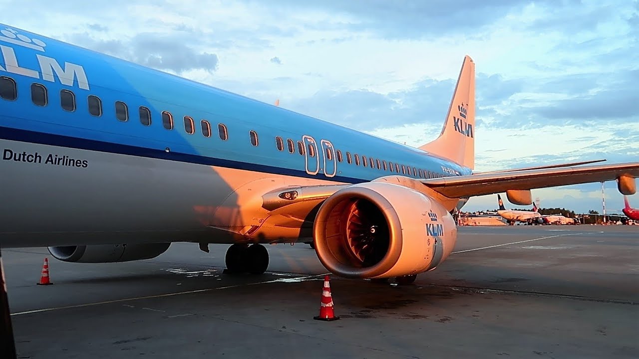 Взлет из Пулково Boeing 737-800 KLM