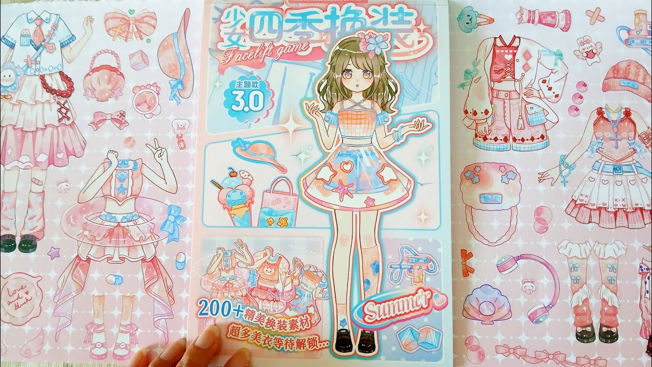 Thiết kế sticker cuốn sách hình dán phối đồ, phụ kiện cho những cô gái mùa hè