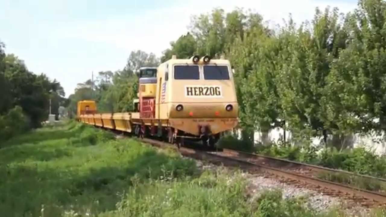 MOW Train Picks Up Old Rails CN's Freeport Sub At Elmhurst Illinois