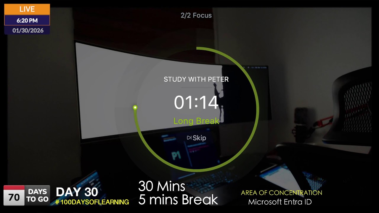 DAY 30 | Study With Me Live – #100DAYSOFLEARNING | Study With Peter