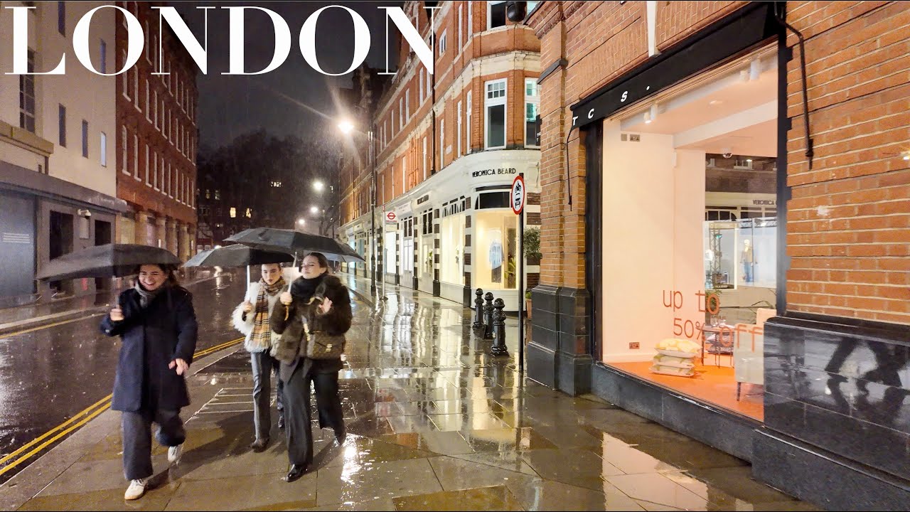 London in Heavy Rain | Battersea Power Station to Knightsbridge Via Chelsea