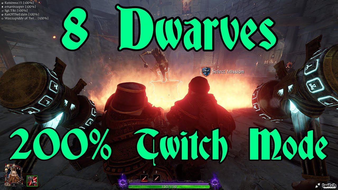 Vermintide 2: 8 Dwarves Doing 200% Twitch Mode