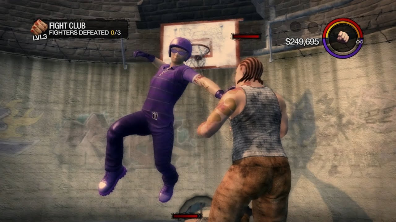 Saints Row 2 - PS3 - Fight Club - Stilwater Prison Level 3 (Blind, Hardcore Difficulty)