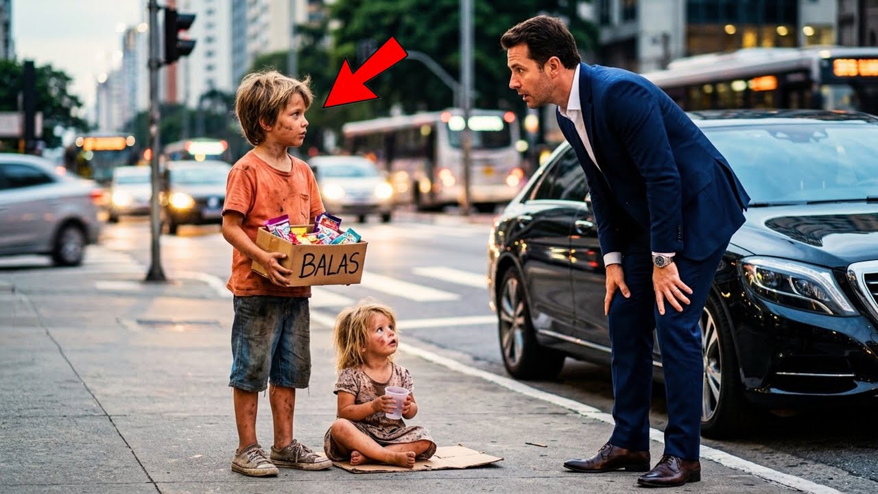 MILIONÁRIO VÊ MENINO VENDENDO BALAS PARA COMPRAR LEITE PARA A IRMÃ...E FAZ ALGO QUE NINGUÉM ESPERAVA