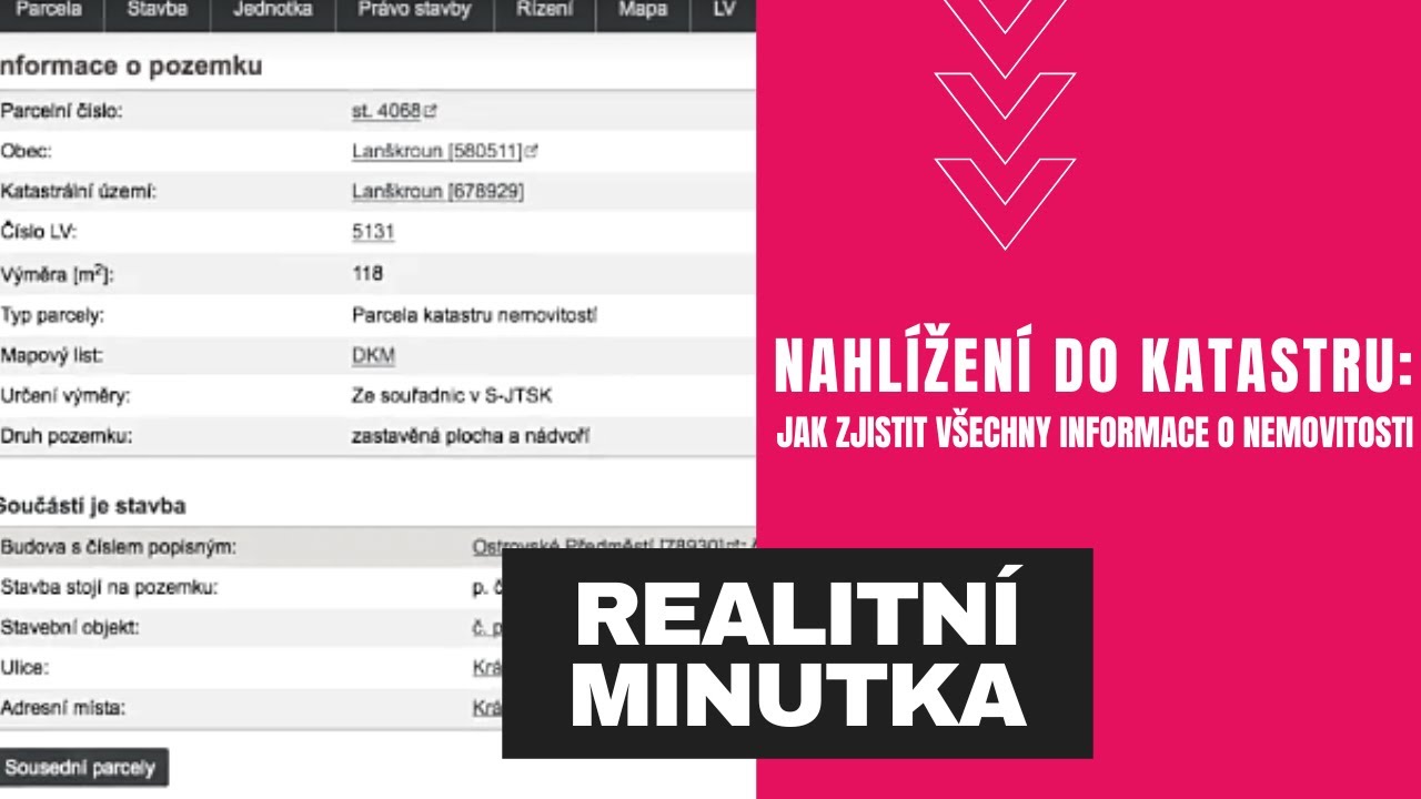 Nahlížení do katastru - Jak si zdarma zjistit info o nemovitosti | Realitní minutka