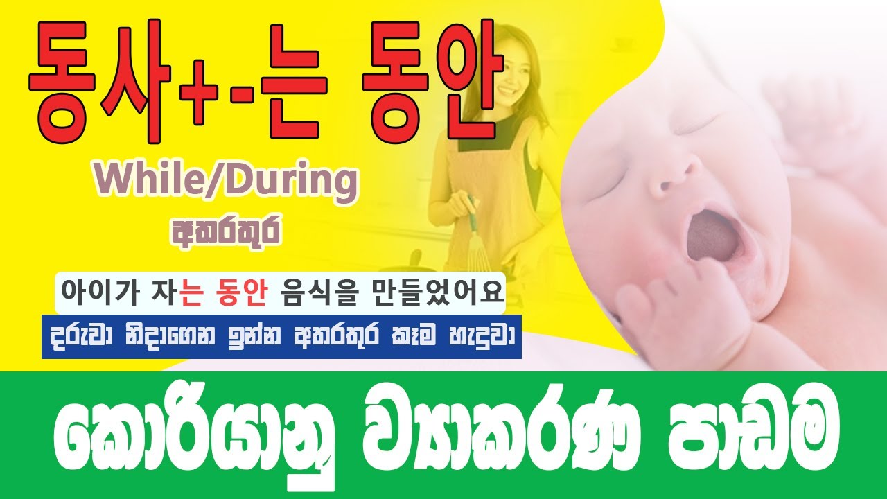 동사+ 는 동안 ව්‍යාකරණය | While/During | අතරතුර | @bogahapelessehamuduruwo