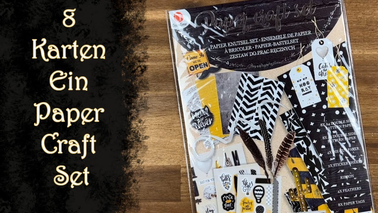 8 einfache Karten | 1 Paper Craft Set | Action