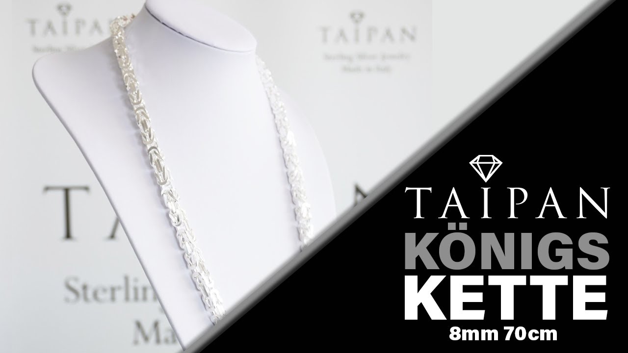 Taipan K&ouml;nigskette 8mm breit 70cm lang 925 Sterling Silber
