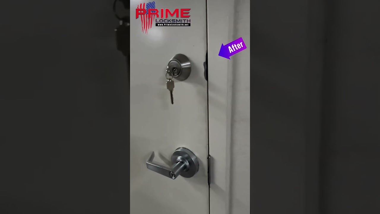 🚪 Deadbolt Installed on a Commercial Metal Door 🔒 | Prime Locksmith Las Vegas