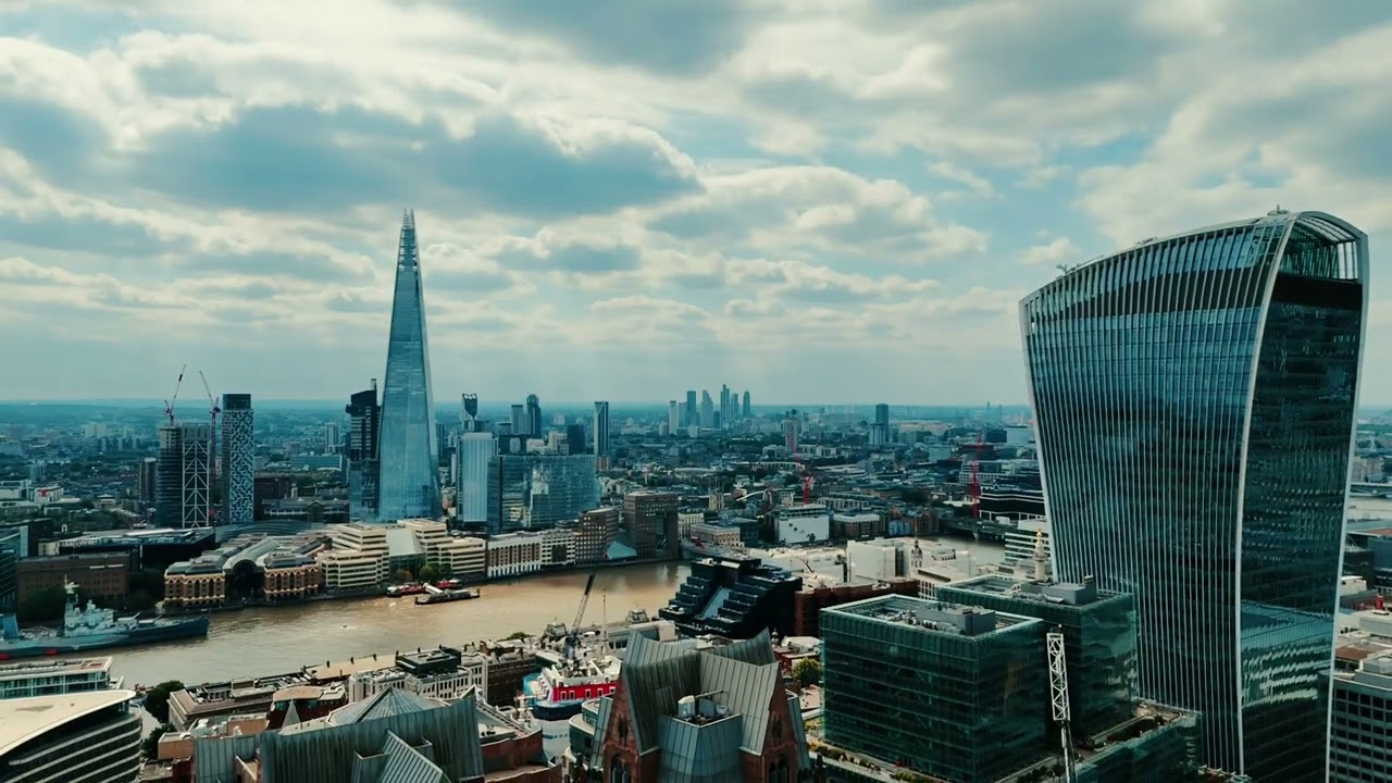 London. Aerial Journey over London Financial District | Canary Wharf Drone Flight