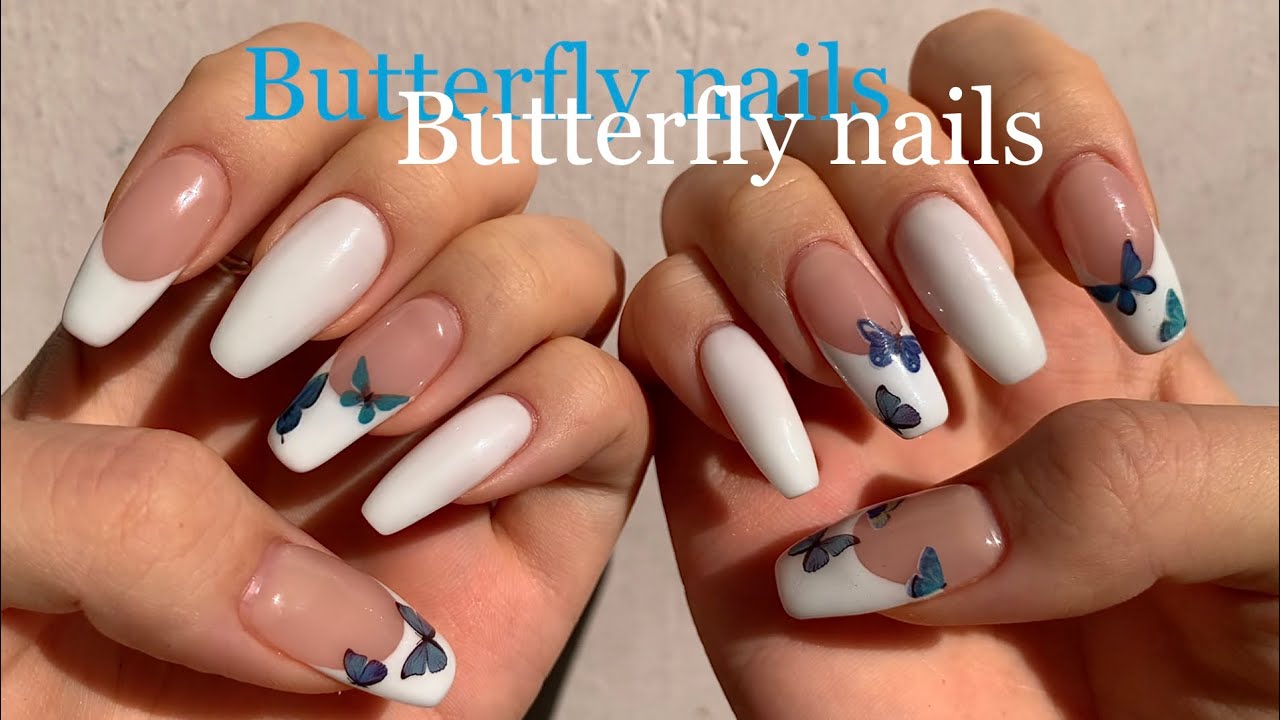 [셀프네일/Eng] 봄을 준비해봅시다..🦋💓봄네일/ 나비네일/ 프렌치네일/ 셀프젤연장/Butterfly nails/French Nails/Self Nail/Gel Nails