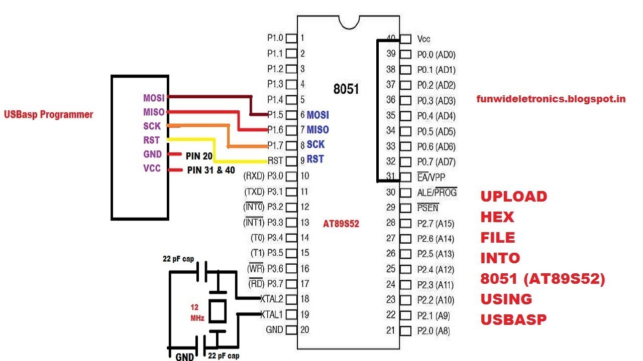 Burn hex file into 8051 AT89S52 | Progisp