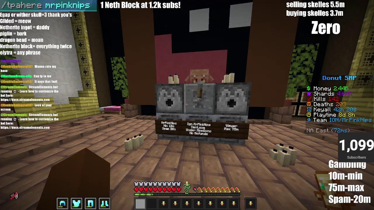 1.5B Lootdrop | Gambling + Auctions + Bounties  | DONUT SMP LIVE