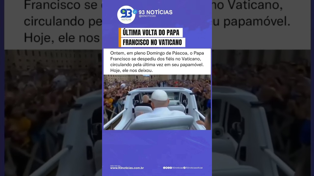 PAPA FRANCISCO MORRE AOS 88 ANOS NO VATICANO ✝️