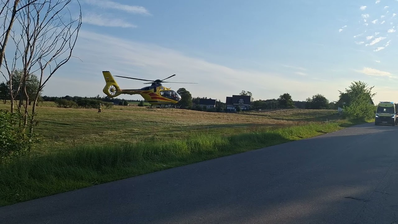 Start LPR z miejsca wypadku w Kameli. OSP Hopowo