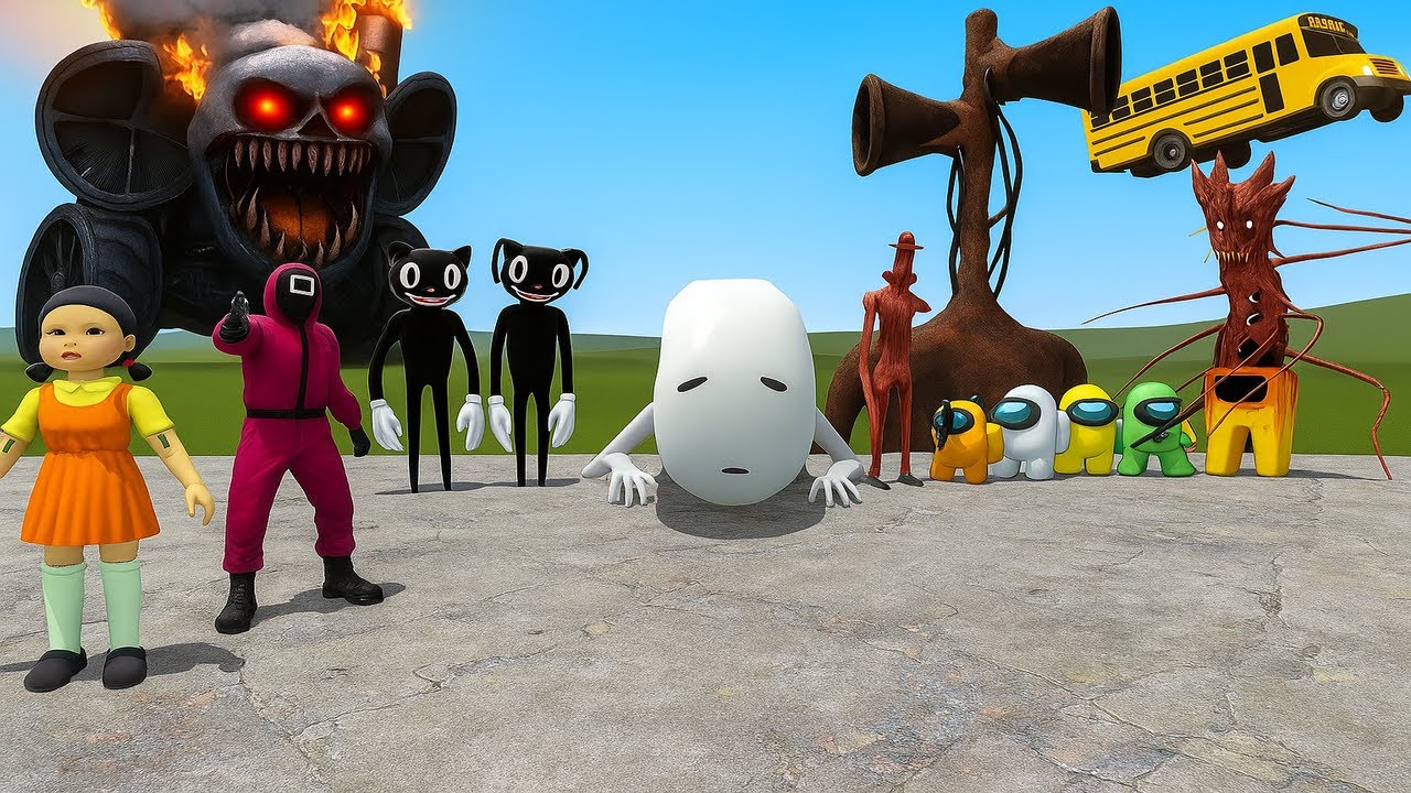 SQUID GAME VS TREVOR HENDERSON CREATURES !!! Garry's Mod Sand Box