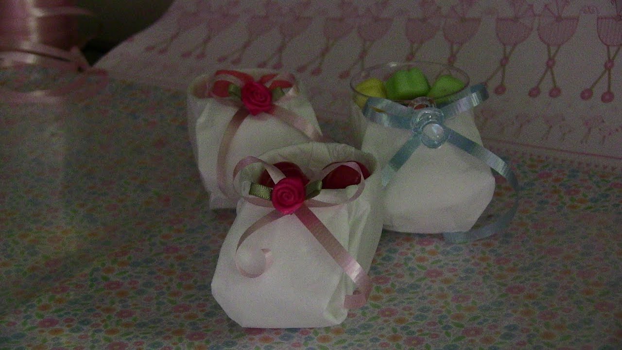 Baby Shower..dulceros zapatitos de papel muy faciles de hacer