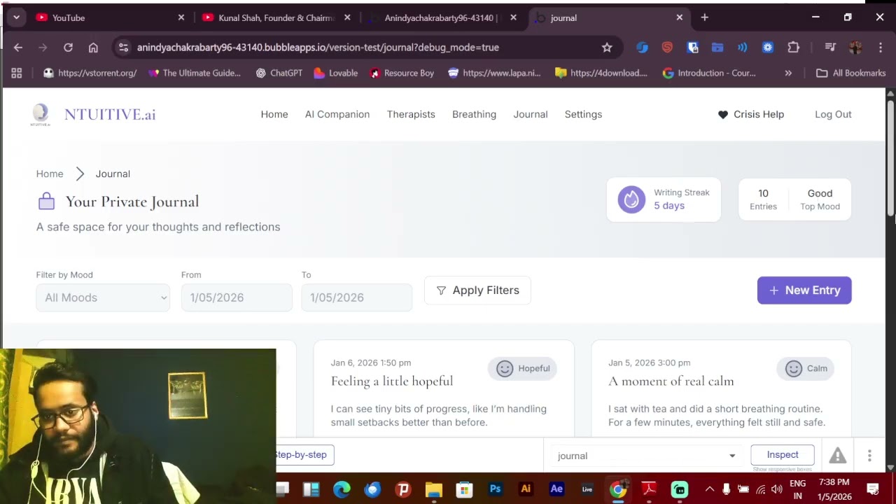 NTUITIVE.ai my therapy app's MVP version 1.01