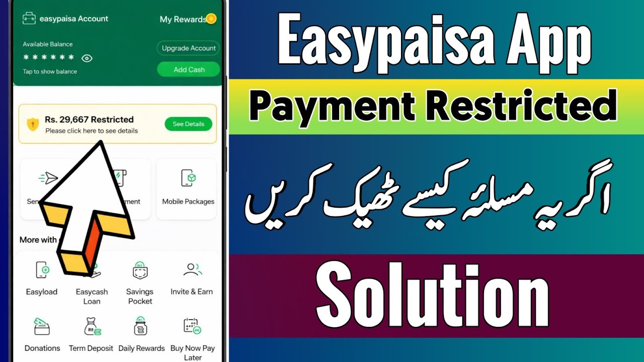 Easypaisa Restricted Problem Solution| Easypaisa account payment