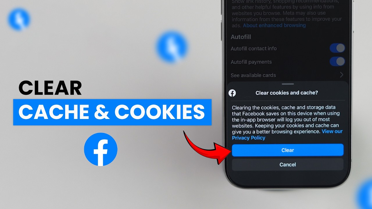 Как очистить кэш и файлы cookie на Facebook?