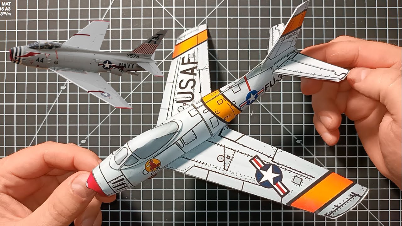 Paper craft American F-86 Sabre | Paper F-86 Sabre | How to Make a Paper Airplane Model