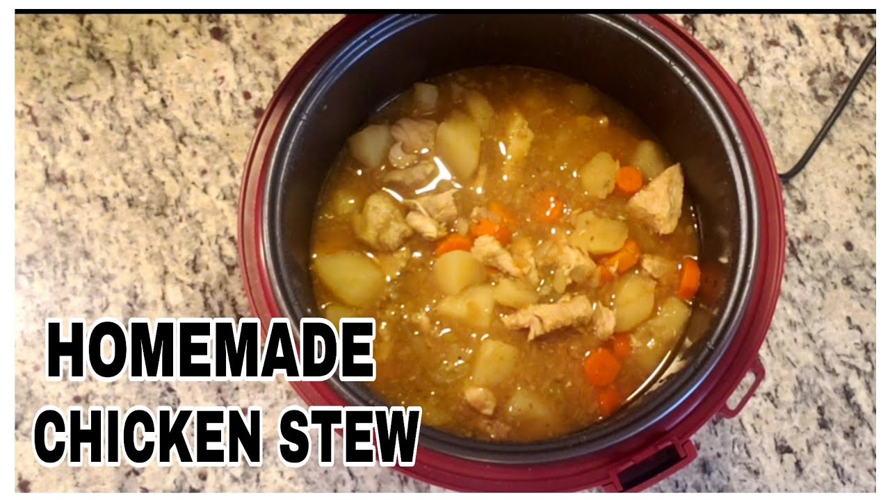 The best homemade  chicken stew in a slow cooker.