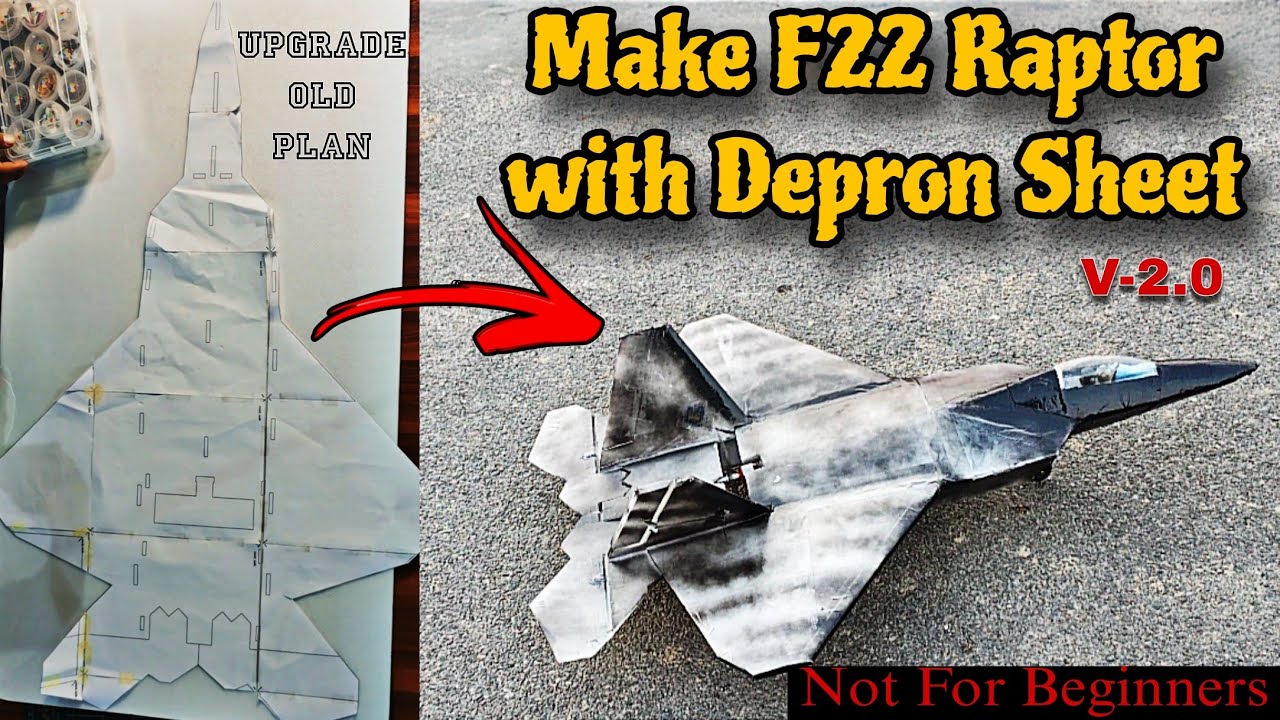 How To Make F22 Raptor With Depron sheets real look 😍 Full Video @KanpurAeromodellingClub