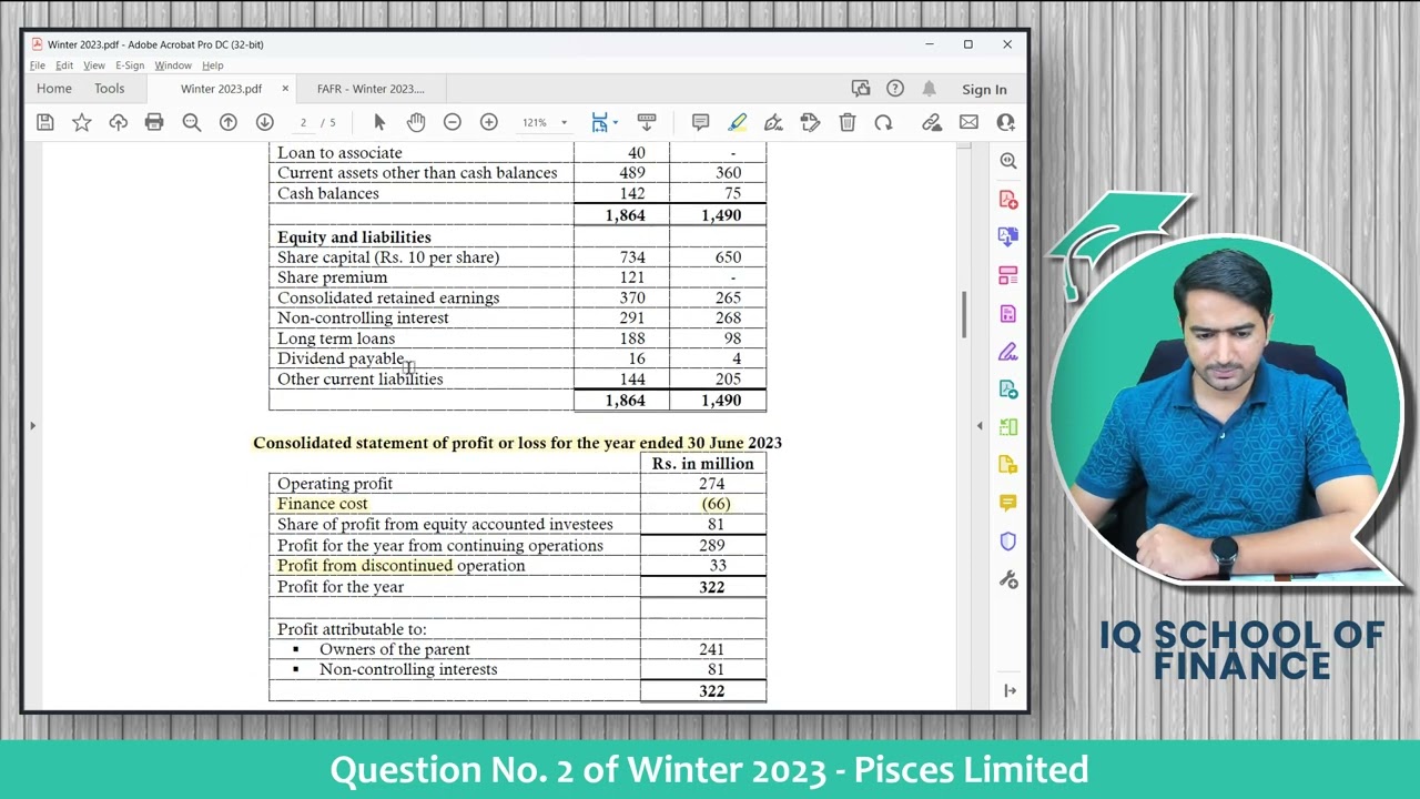 CFAP 1 | AAFR | Winter 2023 | Question No. 2 | Pisces Limited | Sir Murtaza Quaid