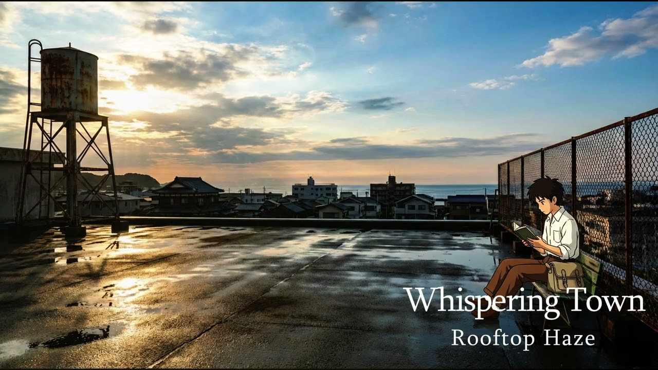1980s Japan Rooftop Twilight 🌆 | Cozy Ambience & Music