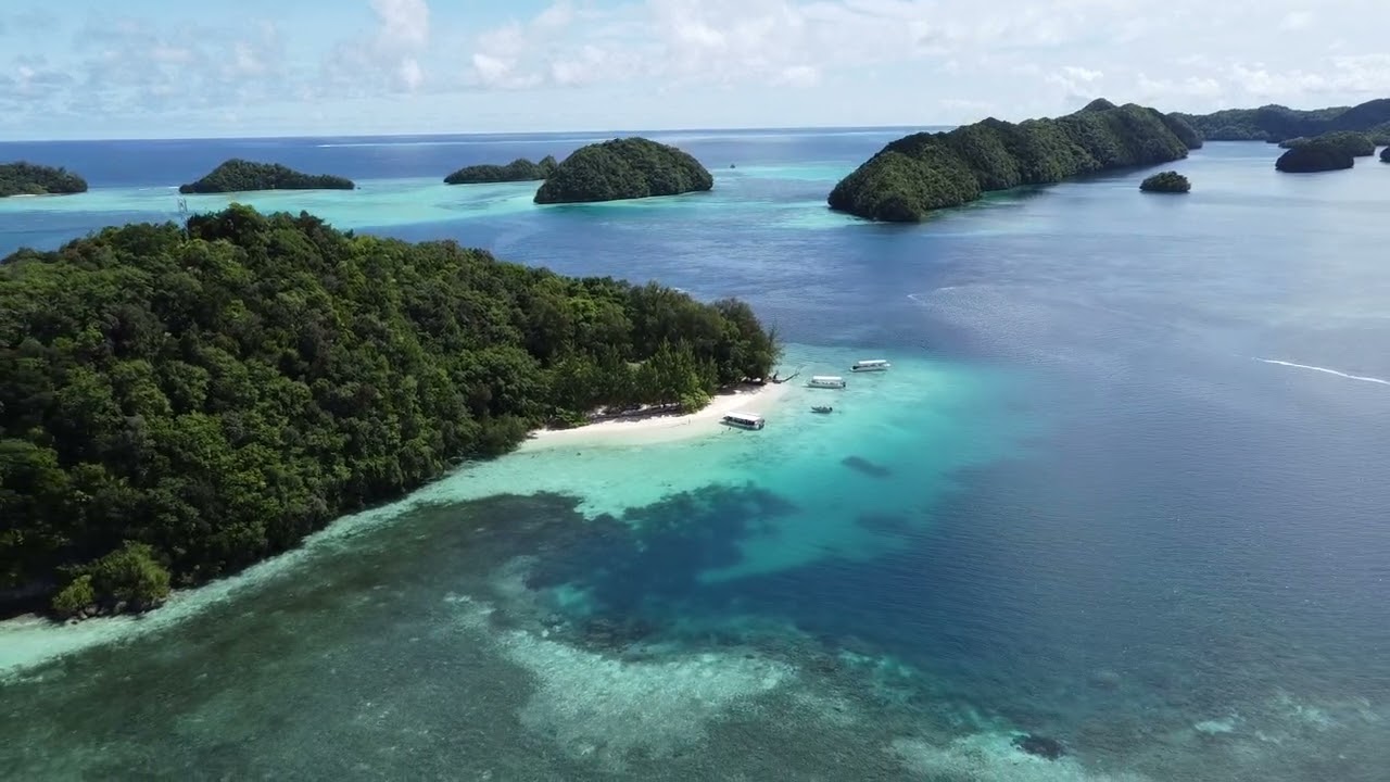 Aerial View of Ngermeaus Island, Palau, 01 DEC 2025