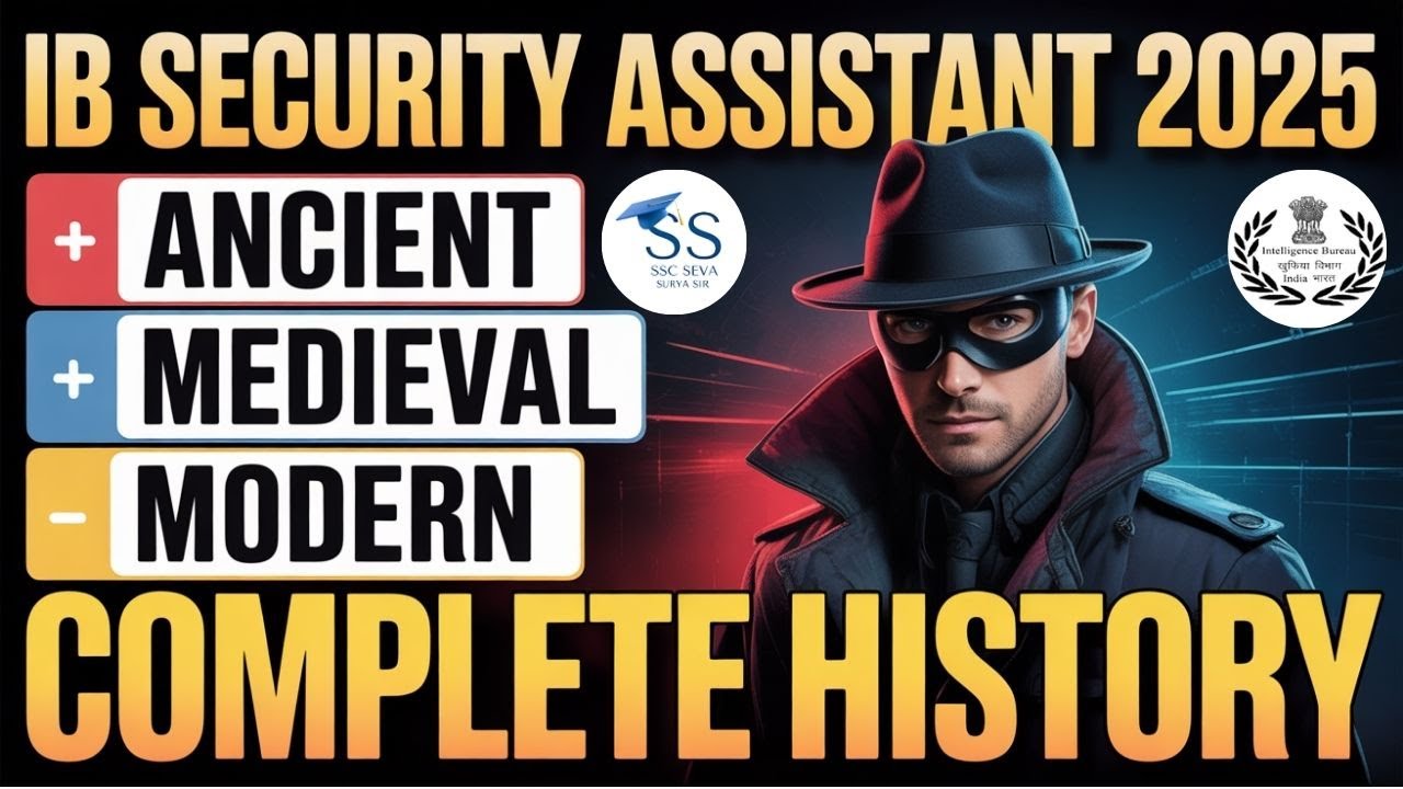 HISTORY for IB Security Assistant 2025 | GK Marathon for IB SA 2025
