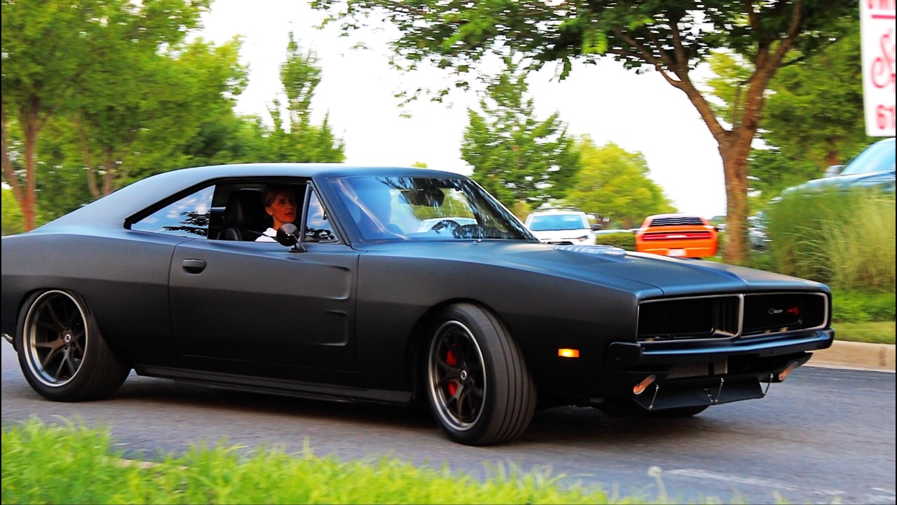Classic Muscle Cars Leaving Car Show - Chevelle, DeLorean, Impala, Hot Rods