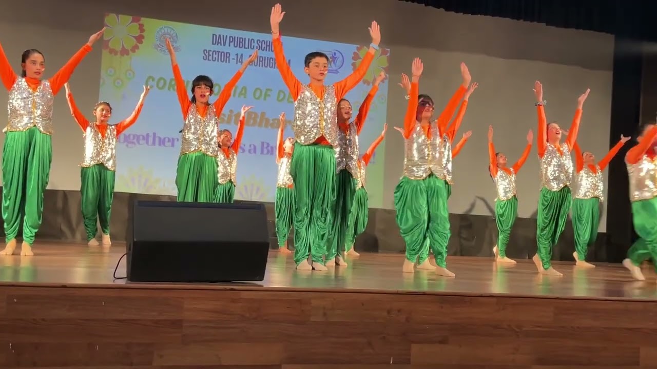 School performance on Vikshit Bharat..Dance performance.Classical dance costume.#school  #dance 