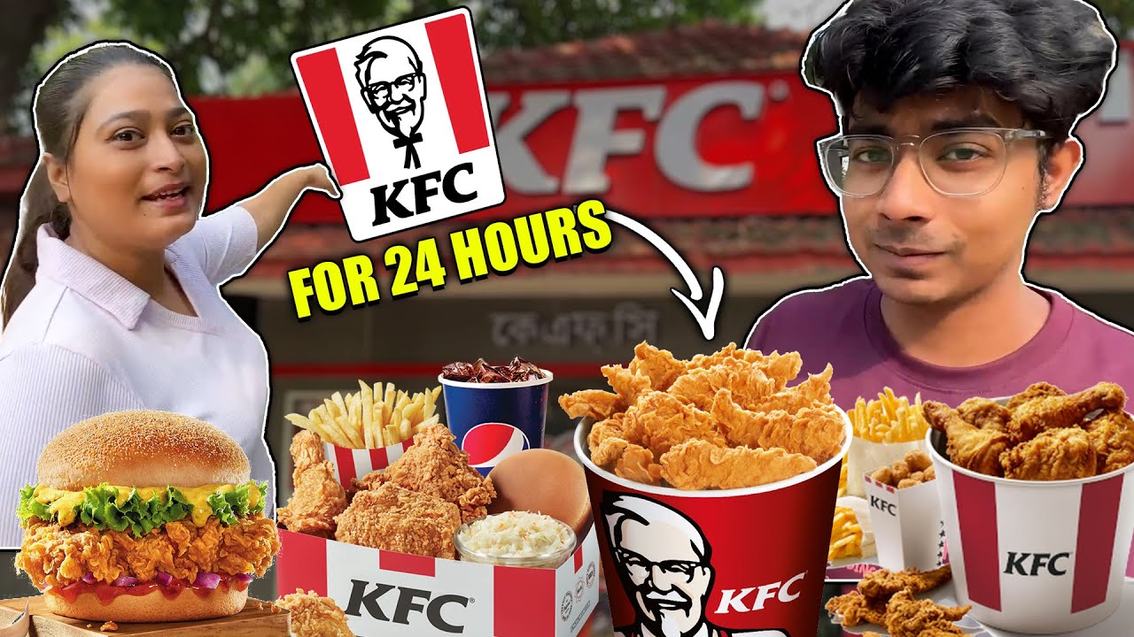 I only ate KFC for 24 HOURS Challenge🍗🍔 | Food Challenge