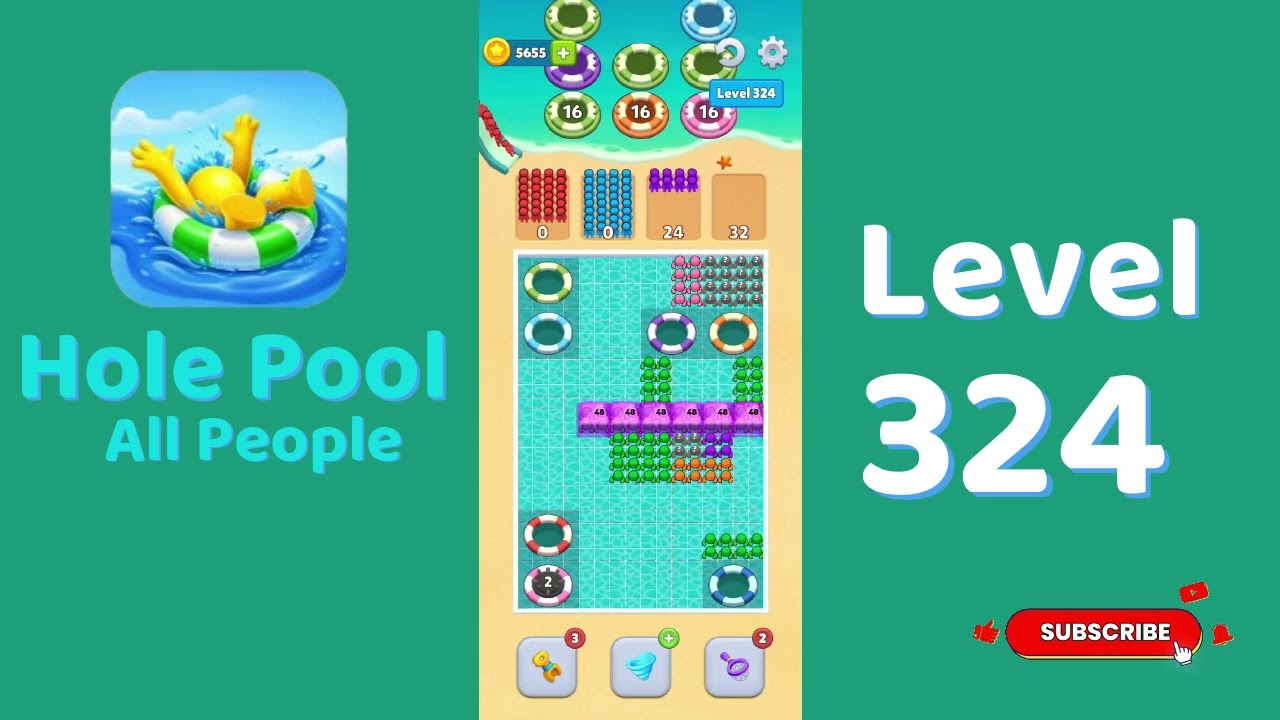 Hole Pool All People Level 324 Walkthrough 🎯 | Color Match Puzzle Gameplay | Mini Boss