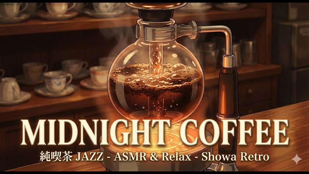 【純喫茶BGM】深夜の珈琲店と雨音 - サイフォンで淹れるコーヒーとJazz Lo-fi - 作業用・読書・睡眠用・Midnight Coffee（2時間）